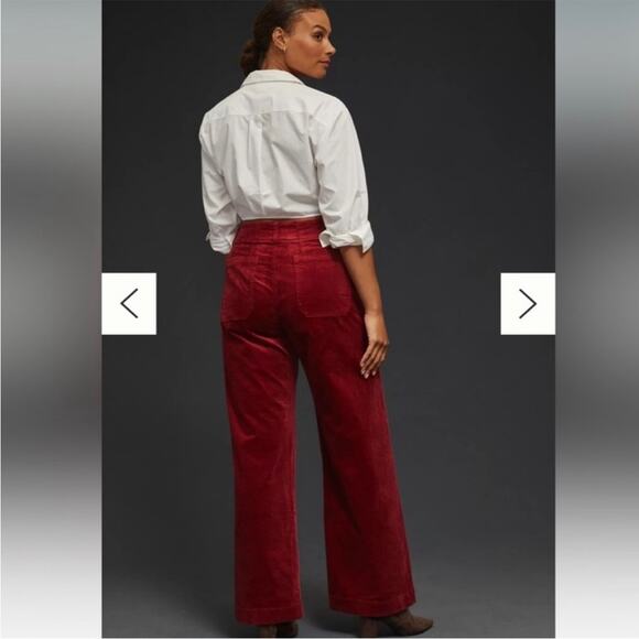 Elegant Red Velvet Women's Pants - Picture 8 of 14